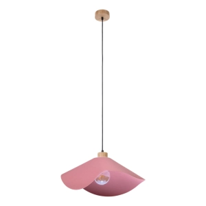 Lampa wisząca falisty abażur z tkaniny różowy Britop 1615519174 Hattu 1xE27