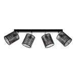 Lampa sufitowa cztery abażury z tkaniny flizelinowe czarne na listwie z chromowanym mocowaniem Britop 56795404 Nevoa 4xE27 90cm