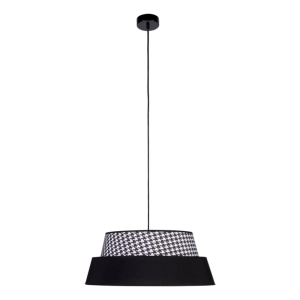 Lampa wisząca dwa połączone abażury biało czarne pepitka Britop 150039104 Preto Pepito 1xE27