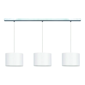 Lampa wisząca trzy białe abażury na srebrnej listwie chrom Britop 15380328 Dove 3xE27