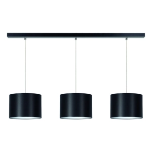 Lampa wisząca trzy czarne abażury na listwie w rzędzie Britop 15400304 Dove 3xE27 