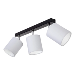 Lampa sufitowa trzy abażury reflektorki regulowane szare na listwie metalowej ze srebrnym Britop 56745304 Aprilla 3xE27