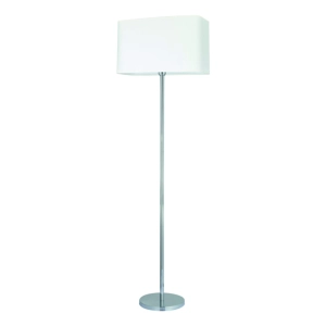 Lampa podłogowa biały prostokątny abażur na metalowej nodze Britop 13920128 Cadre 1xE27
