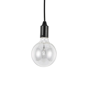 Lampa wisząca czarny gwint i czarny kabel w oplocie Ideal Lux 113319 Edison E27 9cm x 238cm