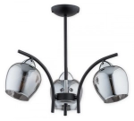 Lampa sufitowa chromowane klosze na czarnym stelażu Lemir O3073 W3 CZA + CH Maral 3xE27