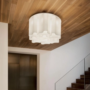 Włoska szklana lampa sufitowa Ideal Lux 125510 Compo 10xE27 73cm Biały
