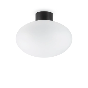 Czarna podstawa bez klosza do zewnętrznej lampy sufitowej Ideal Lux 148878 Clio E27 IP44