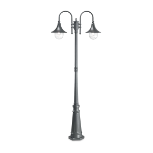 Antracytowa zewnętrzna lampa stojąca włoska latarnia ogrodowa Ideal Lux 246833 Cima 2xE27 IP43 216cm