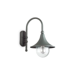 Antracytowa zewnętrzna lampa ścienna kinkiet elewacyjny z kloszem i daszkiem Ideal Lux 246819 Cima E27 IP43