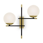 Lampa ścienna Kinkiet Dwie Kule Maytoni MOD050WL-02G Nostalgia 2xE14 42cm x 44cm złoty biały