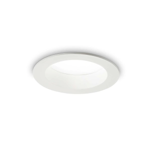 Biała okrągła lampa podtynkowa Ideal Lux 193519 Basic Wide LED 10W 1150LM 3000K IP44 85stopni 10,3cm x 5,8cm