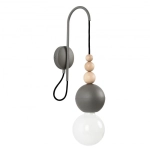 Lampa Ścienna Kinkiet Kolorowe Kable LBDGSK15 Loft Bala E27 ciemnoszary/drewno bukowe
