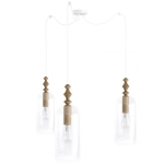 Lampa Wisząca Kolorowe Kable LHLBB3B09 Loft Hulub 3 3xE27 drewno dębowe/biały