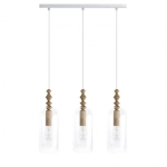 Lampa Wisząca Kolorowe Kable LHLBB3LB09 Loft Hulub 3L 3xE27 drewno dębowe/biały