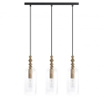 Lampa Wisząca Kolorowe Kable LHLBCZ3LB04 Loft Hulub 3L 3xE27 drewno dębowe/czarny