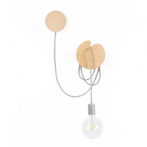 Lampa Ścienna Kinkiet Kolorowe Kable LMZNKBMB02 Loft Manzana E27 sklejka brzozowa