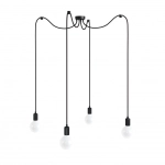 Lampa Wisząca Kolorowe Kable LMMLX4CZ115 Multi Metal Line 4xE27 czarny