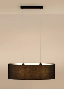 Lampa wisząca czarna abażur owalny podłużny na linkach Britop 17400204 Dove 2xE27