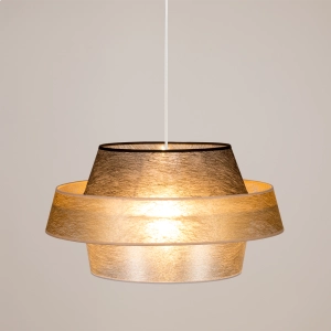 Lampa wisząca abażur flizelinowy czarny złoty srebrny Britop 150089104 Nevoa 1xE27