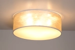 Lampa sufitowa okrągły abażur materiałowy plafon flizelinowy biały Britop 47933802 Nevoa 3xE27 38cm