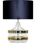 Lampa stołowa szklana podstawa z złotymi dodatkami i czarno złoty abażur 4Concepts L224181308 Baden E27 63cm x 50cm