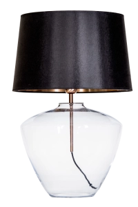 Lampa nocna stołowa szklana podstawa i czarno miedziany abażur 4Concepts L052331250 Ravenna E27 61cm x 40cm