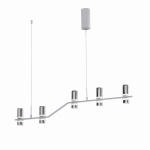 Biała podłużna lampa wisząca nad stół Vivida International 0084.30.BI Kingfort LED 5x4W 3000K 96cm