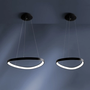 Lampa wisząca czarna zagięta obręcz Vivida International 0083.31.NE Lifering LED 60W 3000K 81cm x 300cm