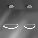 Biała lampa wisząca zagięta obręcz Vivida International 0083.30.BI DIM WN Lifering LED 48W 3000K/4000K 61cm x 200cm ściemnialna