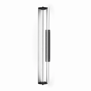 Czarna lampa sufitowo ścienna szklany walec Vivida International 0075.10.NE Lemstation LED 50W 3000K 120cm