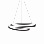 Czarna nowoczesna spiralna lampa wisząca do salonu Vivida International 0032.30.NE DIM W Circuit LED 40W 3000K 65cm ściemnialna