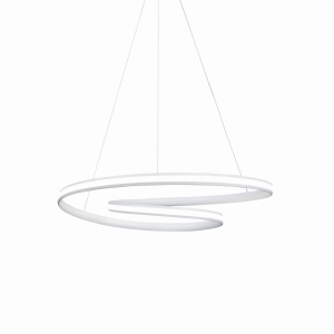 Biała nowoczesna spiralna lampa wisząca do salonu Vivida International 0032.30.BI DIM W Circuit LED 40W 3000K 65cm ściemnialna