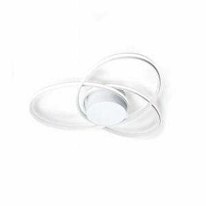 Biały plafon trzy zaplecione obręcze Vivida International 0031.21 DIM W Clover LED 47W 3000K 80cm ściemnialny