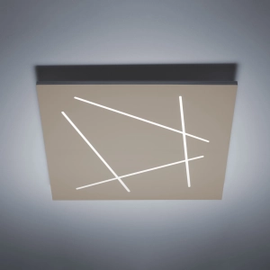 Beżowo piaskowy nowoczesny kwadratowy plafon lampa sufitowa Vivida International 0002.21.SA W Flat LED 42W 3000K 45cm