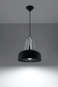 Casco Czarna/Drewno Bielone Wisząca Sollux Lighting SL.0389