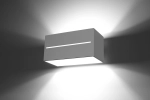 Biały dwustronny nacięty kinkiet sześcian prostokąt Sollux Lighting SL.0528 Lobo 2xG9
