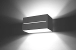 Szary dwustronny nacięty kinkiet sześcian prostokąt Sollux Lighting SL.0529 Lobo 2xG9