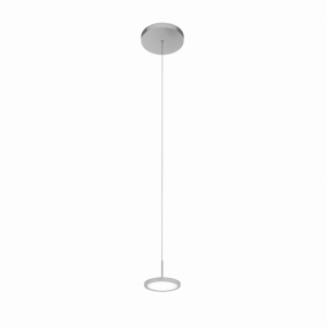 Biała lampa wisząca z płaskim okrągłym kloszem Vivida International 0073.30.BI WN Mystery LED 9W 3000-4000K 13cm