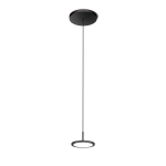 Czarna lampa wisząca z płaskim okrągłym kloszem Vivida International 0073.30.NE WN Mystery LED 9W 3000-4000K 13cm