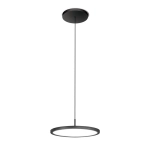 Czarna lampa wisząca z płaskim okrągłym kloszem Vivida International 0073.32.NE WN Mystery LED 16W 3000-4000K 22cm
