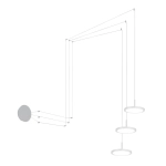 Biały długi podwieszany kinkiet z trzema reflektorami lampa ścienno sufitowa Vivida International 0073.34.BI WN Mystery LED 30W 3000K/4000K kable 5m