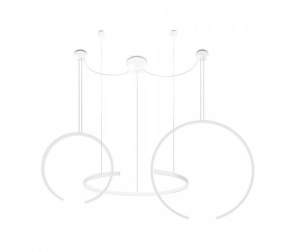 Biała nowoczesna lampa wisząca dwa pionowe i jeden poziomy okrąg Vivida International 0074.36 Olympic LED 75W 3000K