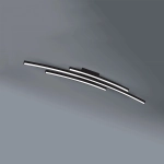 Czarna lampa sufitowa trzy lekko zagięte listwy Vivida International 0041.21.NE Bow LED 48W 3000K 120cm