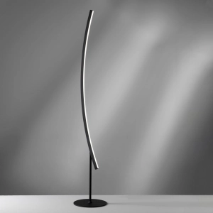Czarna lekko wygięta lampa podłogowa Vivida International 0041.50.NE Bow LED 26W 3000K 175cm