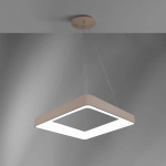Beżowo piaskowa lampa wisząca kwadratowa zaoblona rama Vivida International 0044.30.SA Inner S LED 50W 3000K 60cm x 211cm