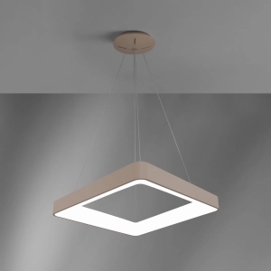 Beżowo piaskowa lampa wisząca kwadratowa zaoblona rama Vivida International 0044.31.SA Inner S LED 80W 3000K 80cm