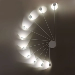 Biały kinkiet plafon długie ramiona i okrągłe reflektory Vivida International 0047.10.BI Helix LED 10x2W 3000K