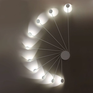 Biały kinkiet plafon długie ramiona i okrągłe reflektory Vivida International 0047.10.BI Helix LED 10x2W 3000K
