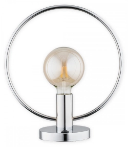 Lampa stołowa chromowana tuleja i obręcz 35cm Lemir O2958 L1 CH Tezor E27