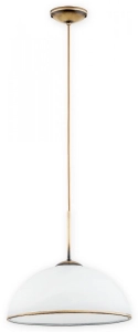 Lampa wisząca z kopułowym szklanym kloszem i patynowanymi dodatkami Lemir O3137 W1 PAT Freja E27 35cm